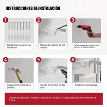 Tendedero de Ropa Plegable de Acero Inoxidable Ideal para Secado en Interiores y Exteriores,Tendedero Plegable de Acero Inoxidable para Colgar Ropa - A-Negro-100cm - Ver 8