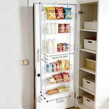 Metal Multi-Tier Storage Rack With 8 And 6 Tiers For Organizing Spices And Other Items Behind Doors In Various Rooms Like The Kitchen, Bathroom, And Bedroom, Also Suitable For Hanging Clothes And Bags - Xem 10