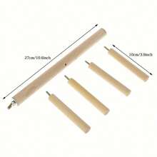 木制宠物鹦鹉架，鸟笼悬挂式秋千梯桥，鹦鹉栖木玩具，鸟爪磨爪器 - 經典直梯 - 查看 2