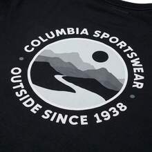Columbia CSC™ 户外印花T恤，舒适透气男士短袖T恤，罗纹袖口，简约设计，适合户外、运动、通勤，黑色 AE1387012 - 黑色 - 查看 5