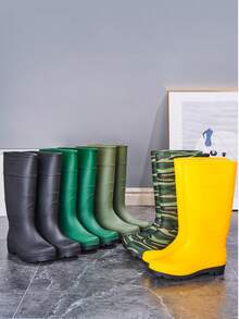 Men's Classic High-Top Rain Boots, Garden Anti-Slip Rain Boots, Durable & Comfortable, Suitable For Outdoor Fishing, Gardening, Construction Site Work - Matte Black - View 6