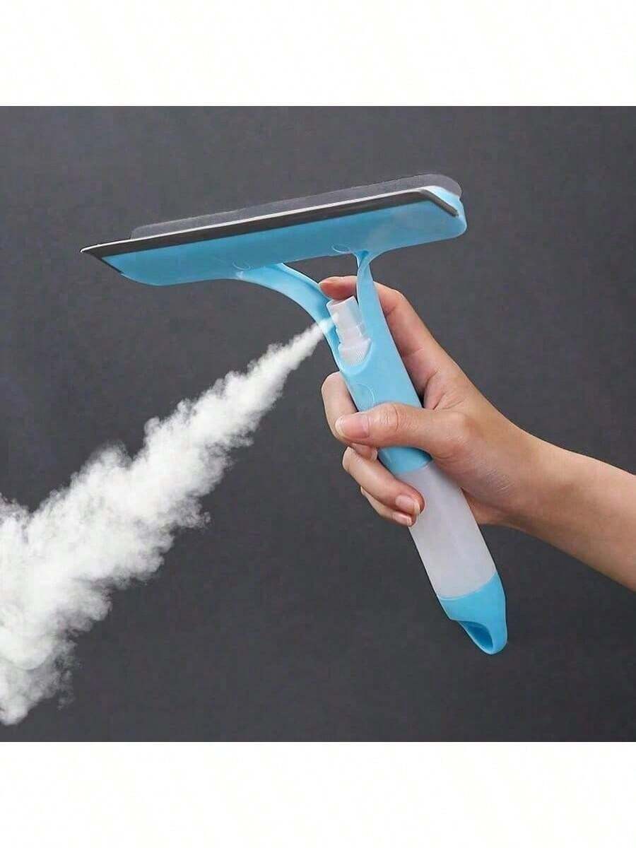 1pc Professional 3-In-1 Window Cleaning Tool, Includes Squeegee, Scrubber Pad And Spray Bottle, Short Handle Heavy Duty Cleaner, Streak-Free For Windows, Shower Doors And Tiles, Multi-Functional Glass Cleaning Brush