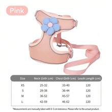 Cute Pink Flower Small Dog Harness, No Pull Breathable Mesh Pet Vest, Adjustable Soft Puppy Harness For Walking, Pomeranian Teddy Chihuahua - Pink - View 6