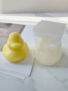 3D小黄鸭香薰石石膏蜡烛硅胶模具 DIY鸭子水晶环氧树脂模具 - 鴨子 - 查看 2