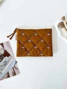 Túi đựng mỹ phẩm họa tiết nơ, túi cầm tay trang điểm thời trang, túi đựng mỹ phẩm đa năng kẻ caro, túi đựng mỹ phẩm thường ngày, túi đựng mỹ phẩm du lịch họa tiết bướm, túi nhỏ chần bông, túi lót du lịch, túi đựng đồ vệ sinh cá nhân, túi đựng mỹ phẩm bằng vải, hộp bút chì trẻ em - Nhiều màu - Xem 11