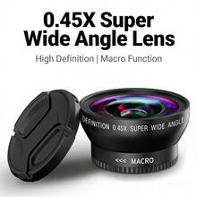 2-In-1 High Definition Mirrorless Camera Lens, 0.45x Wide Angle + Macro Dual Mode, Compatible With Mainstream Cameras - View 2