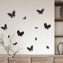 OUTANA Hình dán tường hình bướm bằng acrylic tự dính, có thể tháo rời, thích hợp làm quà tặng tốt nghiệp, trang trí phòng ngủ, phòng khách, đám cưới. Có các màu vàng, bạc và đen. - kiểu A - Xem 4