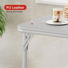 Mesa de tarjeta plegable, mesa plegable ligera portátil para uso interior al aire libre, comedor, camping, fiestas - Gris - Ver 4