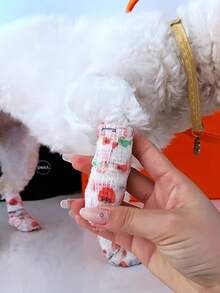 3pcs/Set Non-Woven Self-Adhesive Dog Leg Protectors, Cute Pattern, For Walking - Multicolor - View 6