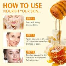 Honey Butter Skin Cream - Organic Grass-Fed Whipped Beef Tallow And Honey Balm - Deeply Moisturizing For Face & Body - Natural Skin Care For Soft, Supple Skin - Kem dưỡng da mặt mật ong - Xem 9