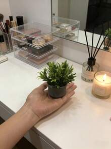 1 pieza/Set de 6 plantas en maceta de simulación mini - Para decoración de mesa del hogar, Día de San Valentín, Regalo - Multicolor - Ver 9