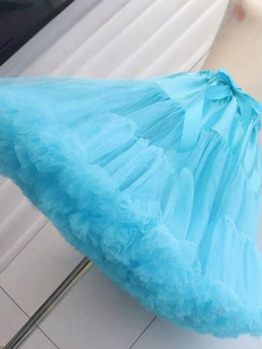 Bán sỉ váy tutu voan cho người lớn, thích hợp cho cô dâu, cosplay, múa ba lê, mùa hè. - trời xanh - Xem 1