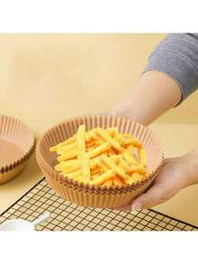 100 buc/50 buc hârtie absorbantă de ulei pentru friteuza cu aer, potrivită pentru grătar, deserturi, pui prăjit - hârtie siliconica non-fluorescentă, aplicabilă pentru cuptor, cuptor cu microunde, friteuză cu aer, ustensile de copt, provizii alimentare pentru petreceri, Ziua Mamei, ziua de naștere, nuntă - culoare adevarata - Vizualizare 6