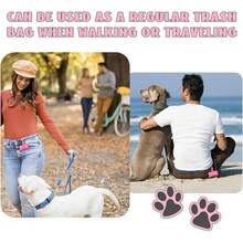 1pc Pink Bone-Shaped Garbage Bag Distributor (With Garbage Bags), Pet Dog Clean Fecal Scooper, 15 Bags/Roll Pet Supplies - Pink - View 5