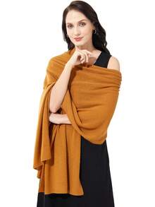 Soft Cashmere Blend Wrap Scarf For Travel, Extra Large 87"X28" - 棕色堅果 - 查看 1