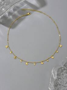 2 chiếc vòng cổ mặt dây chuyền hình bướm giọt nước bằng thép không gỉ kèm dây chuyền mạ vàng, vòng cổ quai xanh thời trang gợi cảm phù hợp cho phụ nữ đeo hàng ngày, đi nghỉ mát, dự tiệc, hẹn hò hoặc làm quà tặng. - Vàng - Xem 6