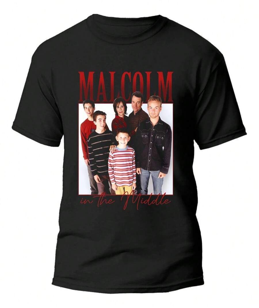 Playera Malcolm El De En Medio - Serieónica De Los 90 -08 - Negro - Ver 1