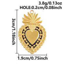 1/2/3/5个可爱时尚简约304不锈钢电镀金/银心形吊坠，适合DIY珠宝制作项链、手链、耳环 - 愛心 - 查看 26