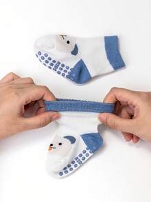 6 đôi tất ngắn chống trượt cho bé sơ sinh/trẻ nhỏ và tất chống trượt chấm bi họa tiết động vật - Nhiều màu - Xem 3