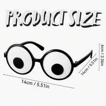 Bộ 3/6/12 chiếc kính mắt lắc ngộ nghĩnh, thích hợp làm đạo cụ chụp ảnh, trang phục, đóng vai, và dùng trong các bữa tiệc người lớn và trẻ em. - Kính - Xem 2