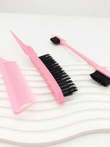 3pcs/Set Hair Styling Tools Kit, Including Curling Brush, Eyebrow Brush, Comb - Multicolor - View 3