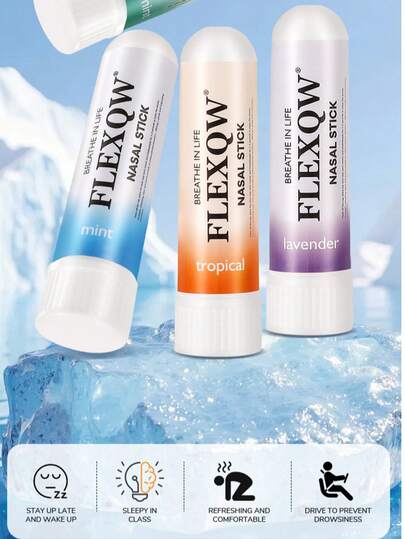 3pcs Inhalation Sticks,Mint,Orange, Two Natural Ingredients, Suitable For Work, Driving, Various Scenes In The Morning And Evening, Set Of 3 Sticks Designed To Enhance Focus And Alertness While Driving, Featuring A Refreshing Mint Scent With Openings For Better Airflow,Small And Convenient, Easy To Take And Use, A Boutique Small Gift,Without Battery,Refreshing Inhalers For A Burst Of For Fresh Air, Perfect For A Quick Boost In Your Car Or Office