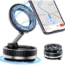 360° Rotatable Magnetic Phone Holder, Foldable Hands-Free Car Phone Mount Applicable To Car/Smooth Surface, Portable & Adjustable, Practical Christmas Gift - A - View 4