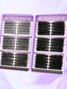 530片装 30D+40D+50D+60D+80D+100D 单根假睫毛，睫毛册，簇状假睫毛，DIY睫毛嫁接，簇状假睫毛，单根假睫毛，假睫毛 - D - 查看 2