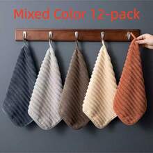Bộ 5 khăn mềm cao cấp - Khăn tay siêu thấm hút, nhanh khô - Đa năng 11.8*11.8 inch, dùng trong nhà tắm và sinh hoạt hàng ngày - Vật dụng thiết yếu cho gia đình, không bị rụng lông, có móc treo, thích hợp cho ngoài trời, nhà bếp và du lịch - Nhiều màu - Xem 17