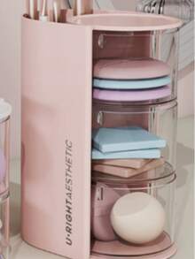 1pc Multi-Layer Compartment Rotating Hair Accessory Storage Box, Hair Clip & Tie Organizer, Kids' Hair Accessories Display Box, Multipurpose Organizer For Combs, Glasses, Makeup Brushes Etc., Simple & Practical PET Material, Perfect Gift For Children's Day And Birthday - Multicolor - View 14