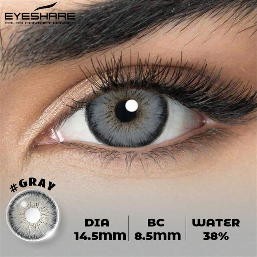 EYESHARE 1副装，适合自然棕色、灰色、黑色、蓝色眼妆效果的美瞳，年抛型。