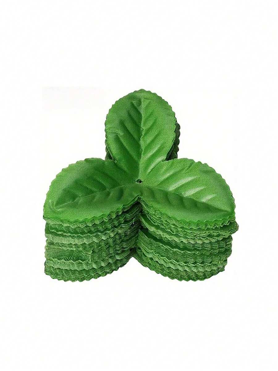 100/150PCS Artificial Rose Leaves Realistic Green Leaves For Wedding Bouquet, Wreath Making, Christmas, Thanksgiving Decorations Suitable For Home And Garden Use - Green - View 1
