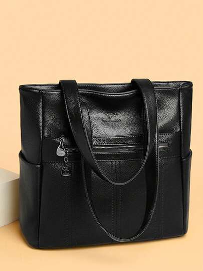 正品高端软PU皮单肩包，女士休闲手提包，大容量手提包，通勤包