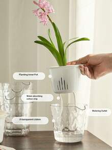 Self-Watering Transparent Planter, Slouchy Hydroponic Pot For Philodendron, Indoor/Balcony, Plastic Resin Flower Pot Without Watering - Một kích cỡ phù hợp cho tất cả - Xem 3