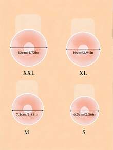 2片/10片装无缝隐形硅胶乳贴，可重复使用无背带无肩带胸贴，适用于上衣、连衣裙、派对和婚礼 - 藕粉色 - 查看 8