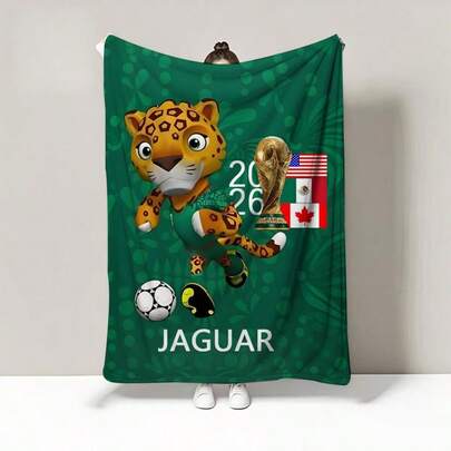 FIFA 2026 World Cup Themed Blanket | Creative Blanket Combining Mascot And World Cup Elements | Suitable For Home, Bedroom, Living Room, Viewing Area | Lightweight And Portable, Compact When Folded | High Collection Value, Suitable For Gifting Or Personal Use | Ideal For Fans, Family Gatherings, Stadium Viewing, Convenient To Gift To Friends And Family