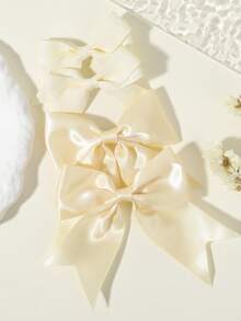 4pcs Cute Bowknot Hair Clips, Satin Ribbon Design, Exquisite - Mixed color - View 14