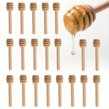 15/25pcs Wooden Honey Spoons And Stirrers - Perfect For Honey, Jam, Coffee, And Tea | Ideal Wedding Gifts, Parties, Gatherings | Kitchen Tools, Cooking And Baking Additions, 8.0 Cm - Multicolor - View 6