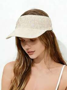 New Crystal Grid Hollow Top Hat, Women's Outdoor Breathable Sun Protection Hat, Fashion Versatile Baseball Cap, Summer - Multicolor - View 6