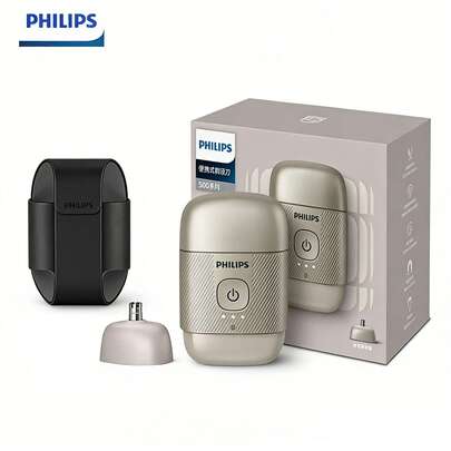  Máy cạo râu điện Philips dành cho nam, máy cạo râu du lịch nhỏ gọn, máy cạo râu xoay 3D dùng được cả khô và ướt, sạc USB với lưỡi kép giúp loại bỏ lông mặt dễ dàng, vật dụng thiết yếu khi đi du lịch, quà tặng cho bố, bạn trai.