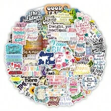 100 Stück Motivations-Zitat-Aufkleber, ästhetische Aufkleber mit traumhaften Elementen, Graffiti, Y2K Urban Ästhetik Aufkleber, lustige Aufkleber als Geschenk geeignet, inklusive 80er und 90er Jahre Cartoon Aufkleber, verwendbar für Scrapbooks, Umschläge, Wasserflaschen, Computer, Laptops, Handy, Gepäck, Notizbücher, Kühlschränke, Feierlichkeiten, Weihnachts- und Neujahrsdekoration, Winterdekoration - Verschiedenfarbig - Übersicht 2