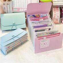 A6 13-Compartment Multi-Layer Document Bag For Organizing Exam Papers, Accordion-Style Mini Folder, Large Capacity, Includes Stickers, Multi-Layer Folder With Categorized Extension Pockets, Paper Organizer, Back-To-School - Multicolor - View 7