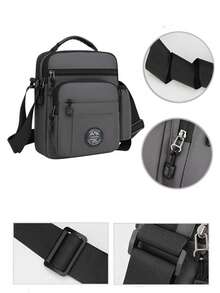 男士时尚休闲单肩包，大容量多隔层通勤斜挎包，带水壶袋 - 立款 - 查看 5