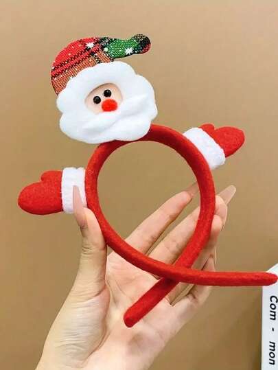 5件套女士时尚红色圣诞发饰套装，包含圣诞老人和雪人头箍，节日头饰，适合派对和舞会，女士发饰，推荐礼物，头箍，发饰