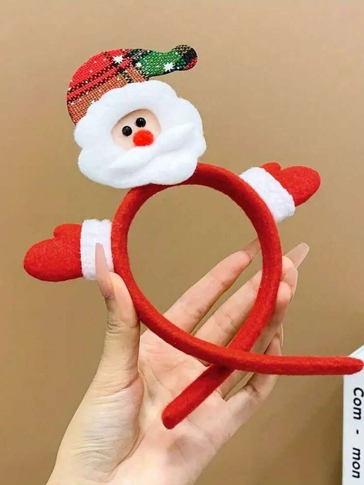 Set de 5 accesorios navideños de moda para el cabello de mujer en color rojo, diademas con diseños de Papá Noel y muñeco de nieve, tocados festivos, adecuados para fiestas y bailes, decoraciones para el cabello de mujer, regalo recomendado, diadema, accesorios para el cabello - Multicolor - Añade 1