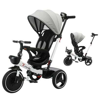 Ubravoo Baby Stroller Tricycle Ride Bike , 5-In-1, Adjustable Canopy, Sitting & Lying,Celerity Disassembly & Assembly,18-60 Months