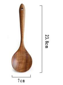 10 piezas Cucharas de madera, resistentes, ligeras y resistentes al calor, utensilios de cocina, suministros de cocina, accesorios de repostería - Marrón - Ver 14