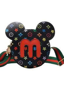 Children's Cute Printed Round Wallet Fashion Princess Wide Strap Small Round Shoulder Bag With Printed Design - Multicolor - View 1