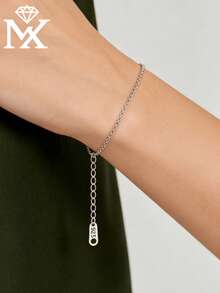 SYMFNY 1pc Fashionable Minimalist S925 Sterling Silver Chain Bracelet, Versatile For Daily Wear, Commute, Dating And Outings - Bracelet - View 1