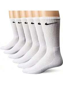 Nike 6-Pair Pack Dry Cushion Crew Training Socks | Anti-Slip Sweat-Wicking Lightweight Athletic Socks - White - View 2